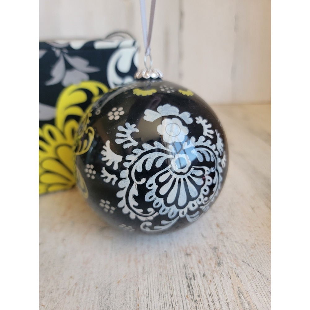 Vera Bradley light green black pattern ball ornament Xmas vintage unique